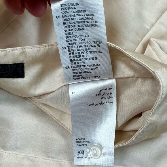 H&M Beige Pleated Lined Zipper Back Skirt 10 - Picture 7 of 8